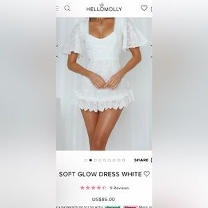 Soft Glow White Dress form Hello Molly Size Small